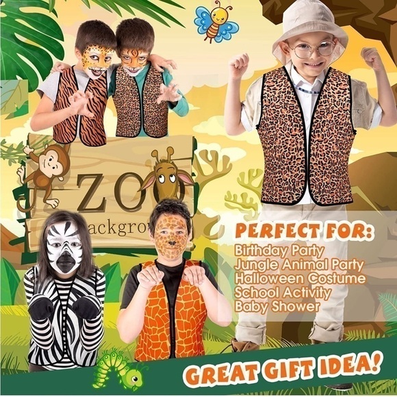 Jungle Animal Zoo Animal Costume Pretend Play Wildlife Jungle Safari Birthday - Picture 4 of 16